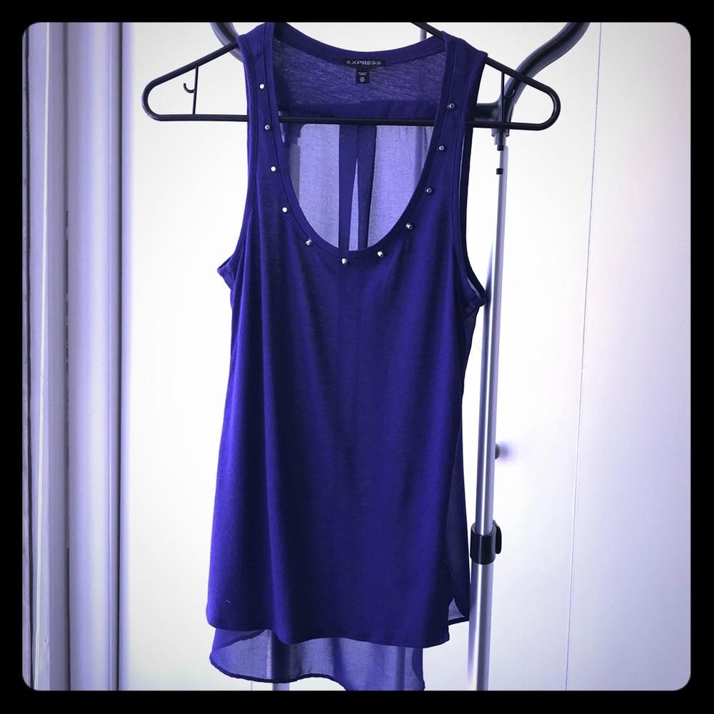Sheer-Back Tank With Studs
